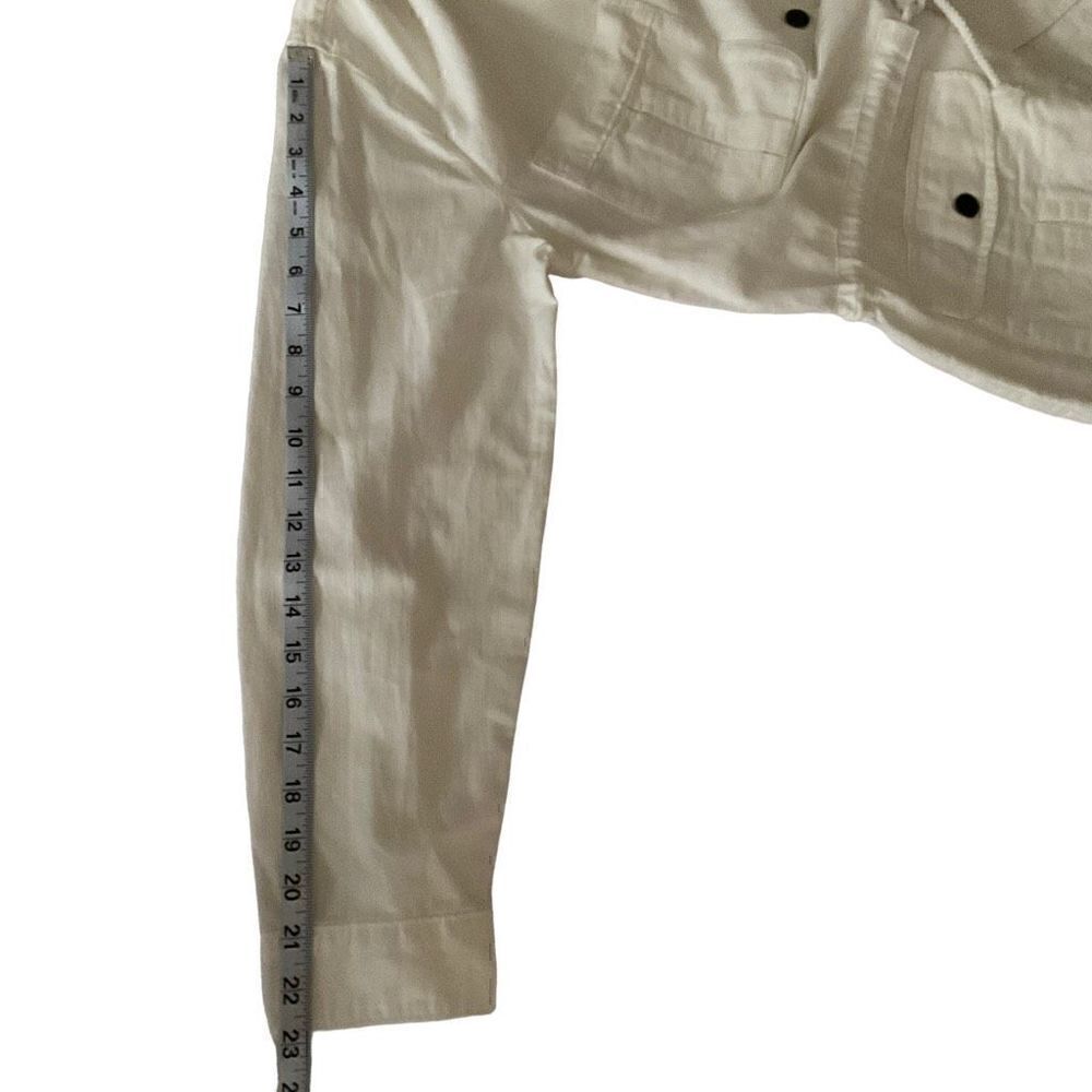 Faherty Jacket Utility White Cotton Linen Button Front Drawstring Belt Medium - Picture 9 of 11